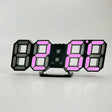 6609 3D Stereo LED Alarm Clock Living Room 3D Wall Clock, Colour: Black Frame Pink Light - Alarm Clocks by PMc TechLife | Online Shopping South Africa | PMc TechLife | Buy Now Pay Later Mobicred