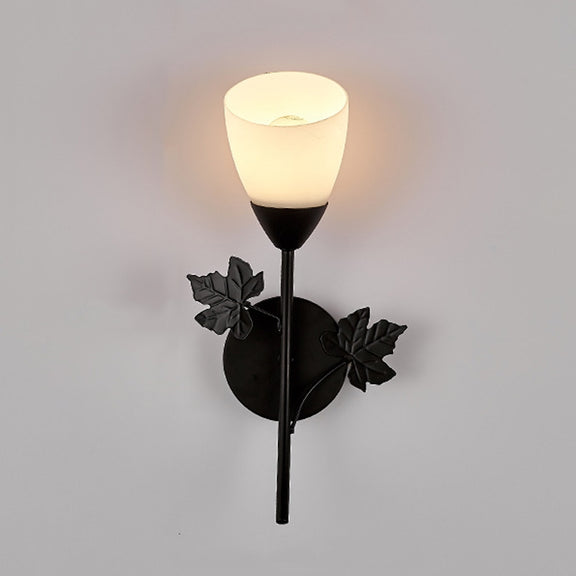 6014 Iron Wall Lights LED Bedroom Bedside Lights Postmodern Corridor Trump Light Hotel Restaurant Lighting, Power source: Without Light Bulb( Black Single Head)