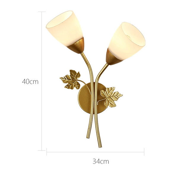 6014 Iron Wall Lights LED Bedroom Bedside Lights Postmodern Corridor Trump Light Hotel Restaurant Lighting, Power source: Without Light Bulb( Black Single Head)