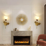 6014 Iron Wall Lights LED Bedroom Bedside Lights Postmodern Corridor Trump Light Hotel Restaurant Lighting, Power source: Without Light Bulb( Black Single Head)