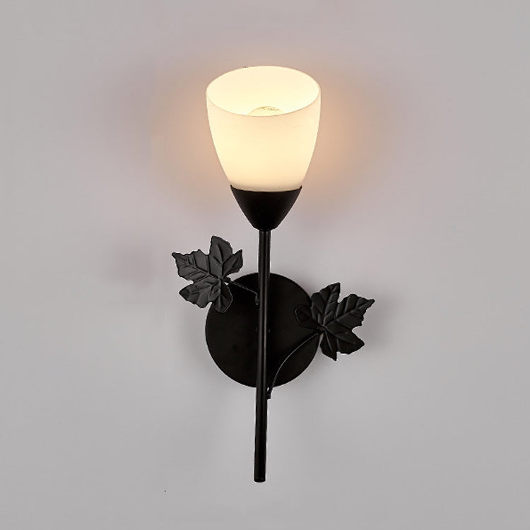 6014 Iron Wall Lights LED Bedroom Bedside Lights Postmodern Corridor Trump Light Hotel Restaurant Lighting, Power source: 5W White Light( Black Single Head)