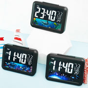 Color Screen Children Electronic Alarm Clock LCD Bedside Alarm Clock(Black Shell Universe)