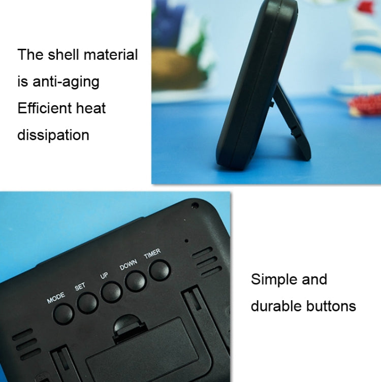 Color Screen Children Electronic Alarm Clock LCD Bedside Alarm Clock(Black Shell Turtle)