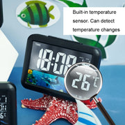 Color Screen Children Electronic Alarm Clock LCD Bedside Alarm Clock(Black Shell Turtle)