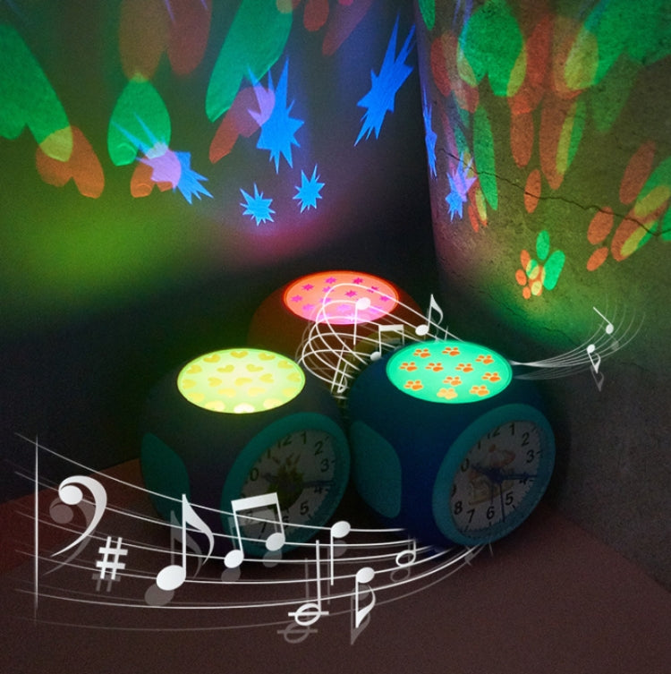 Children Romantic Starry Sky Projection Music Pointer Alarm Clock(Purple)