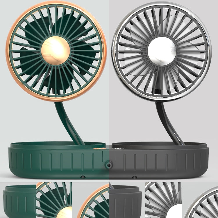 F303 Car USB Fan Car Shake Head Fan(Double Head Gold)