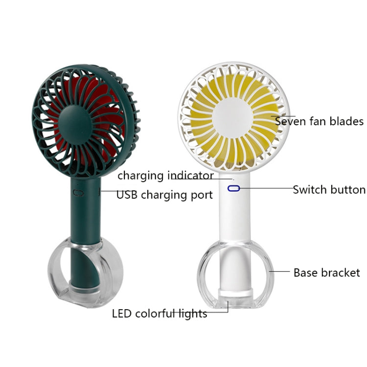 FS-H01 USB Portable Ultra-quiet Large Wind Hand-held Desktop Student Dormitory Household Mini Fan(White)