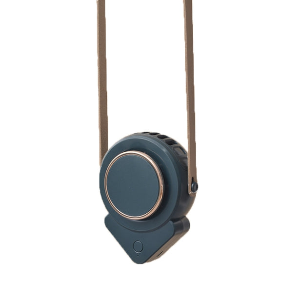 H3 Mini Lazy USB Hanging Neck Fan Student Outdoor Leafless Triangle Fan(Military Green)