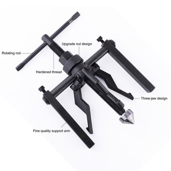 3-Jaw Inner Bearing Puller Gear Extractor Heavy Duty Automotive Machine Tool Kit(Black)