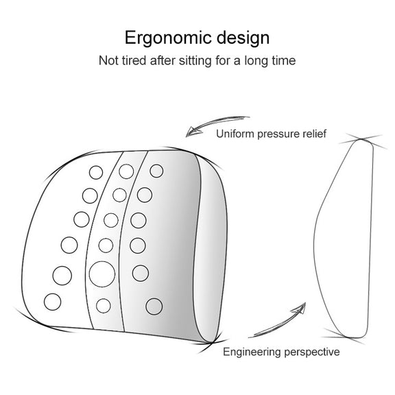 Lumbar Cushion Office Maternity Seat Cushion Car Lumbar Memory Foam Lumbar Pillow,Style: 3D (Blue)
