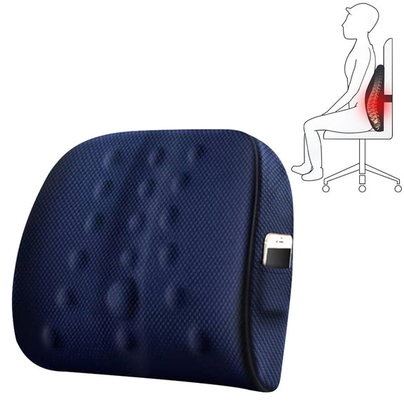 Lumbar Cushion Office Maternity Seat Cushion Car Lumbar Memory Foam Lumbar Pillow,Style: 3D (Blue)