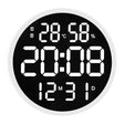 6620 12 Inch LED Simple Wall Clock Living Room Round Silent Digital Temperature And Humidity Electronic Clock(White Frame EU Plug) - Wall Clock by PMc TechLife | Online Shopping South Africa | PMc TechLife | Buy Now Pay Later Mobicred