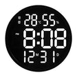 6620 12 Inch LED Simple Wall Clock Living Room Round Silent Digital Temperature And Humidity Electronic Clock(Black Frame EU Plug) - Wall Clock by PMC TechLife | Online Shopping South Africa | PMC TechLife