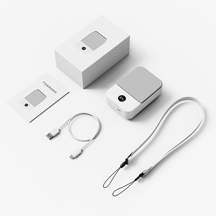 DQ205 Summer Mini Hanging Neck Fan USB Portable Student Silent High Wind Bladeless Fan(White)