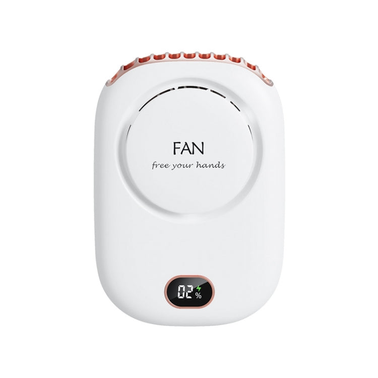 DQ203 Lazy Hanging Neck Fan USB Mini Desktop Large Wind Fan(White)