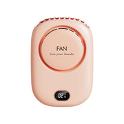 DQ203 Lazy Hanging Neck Fan USB Mini Desktop Large Wind Fan(Pink)