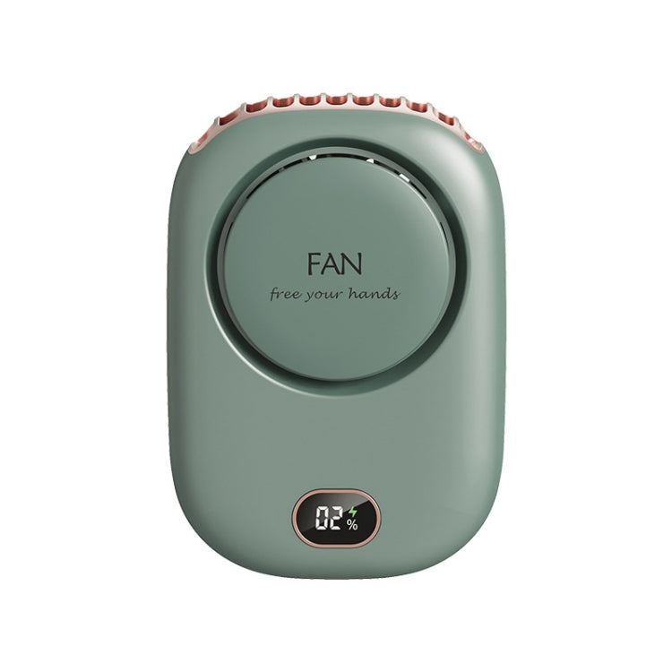 DQ203 Lazy Hanging Neck Fan USB Mini Desktop Large Wind Fan(Green)