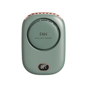 DQ203 Lazy Hanging Neck Fan USB Mini Desktop Large Wind Fan(Green)