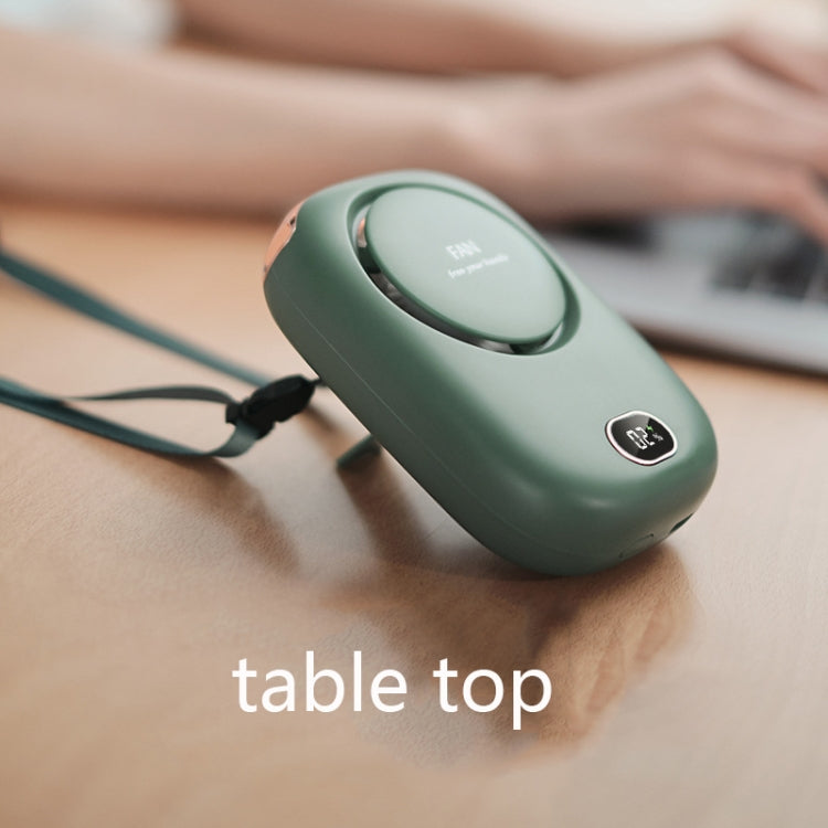 DQ203 Lazy Hanging Neck Fan USB Mini Desktop Large Wind Fan(Green)