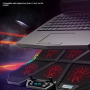 COOLCOLD RGB Notebook Radiator Six Fan Adjustable Laptop Cooling Base 5V Speed  Colorful Version