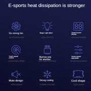 COOLCOLD RGB Notebook Radiator Six Fan Adjustable Laptop Cooling Base 5V Touch 12 Symphony Version