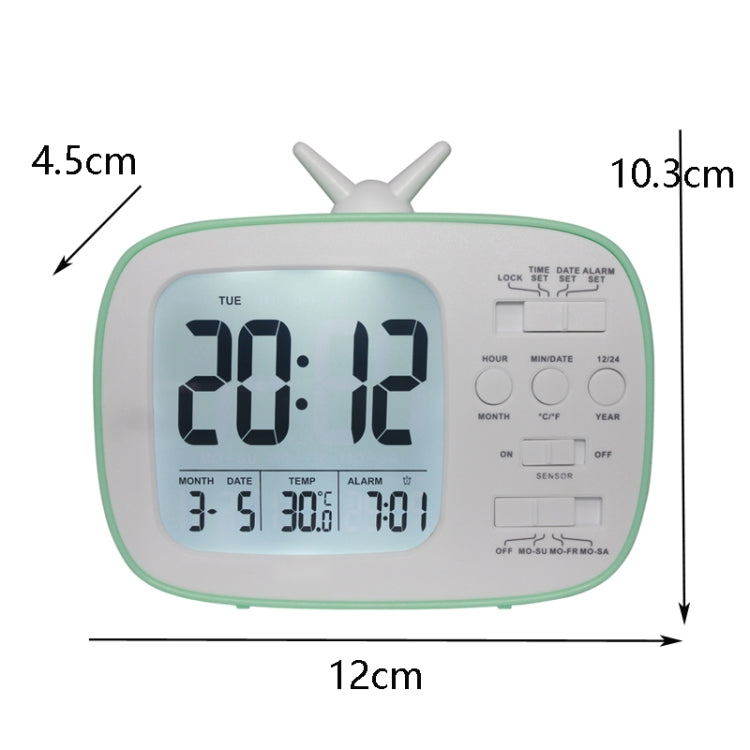 G179 Retro TV Alarm Clock Student Dormitory Bed Electronic Clock(Pink English Version)
