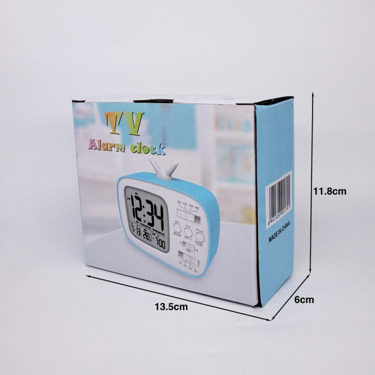 G179 Retro TV Alarm Clock Student Dormitory Bed Electronic Clock(Pink English Version)