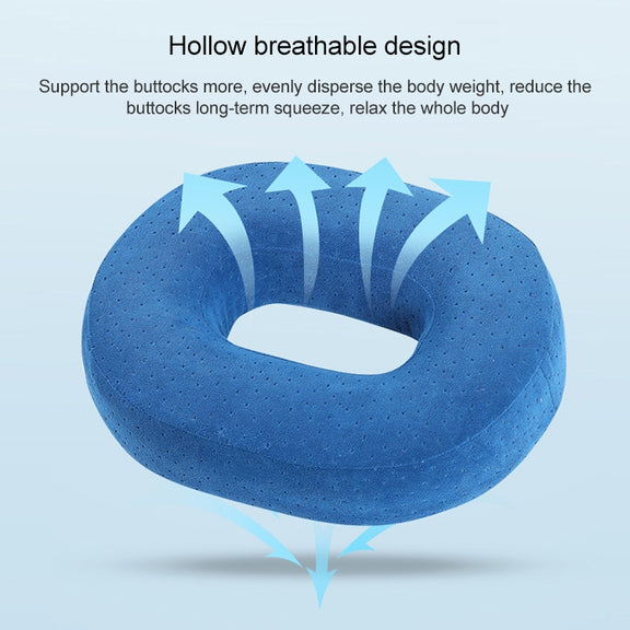 Slow Resilience Memory Foam Office Hip Pad After Hemorrhoids Operation Cushion(Tibetan Blue)