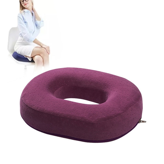 Slow Resilience Memory Foam Office Hip Pad After Hemorrhoids Operation Cushion(Deep Purple)