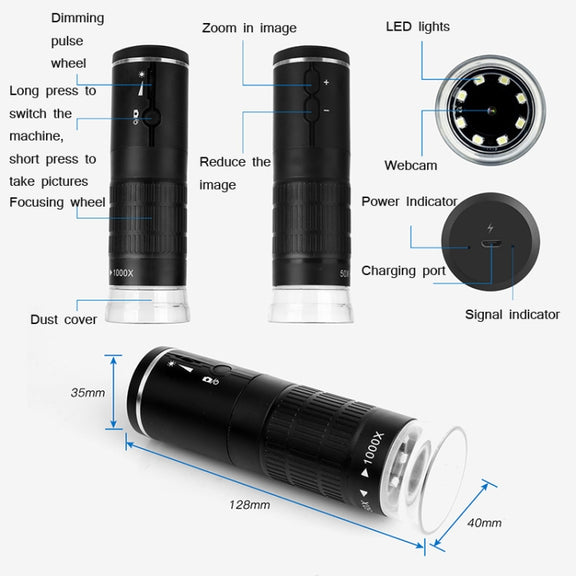HD Digital Mobile Phone WIFI Electron Microscope Portable Magnifying Glass