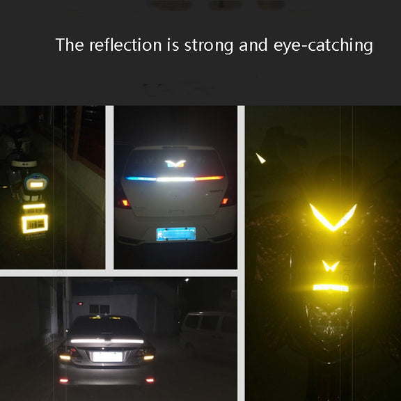 PVC Lattice Reflective Belt Generic Film Traffic Safety Facilities Anti-Collision Warning Stickers(Blue White)