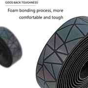WEST BIKING Bicycle Volorful Handlebar Straps Shock Absorption PU Non-Slip Handlebar Wrap Riding Equipment(Reflective Shadow)