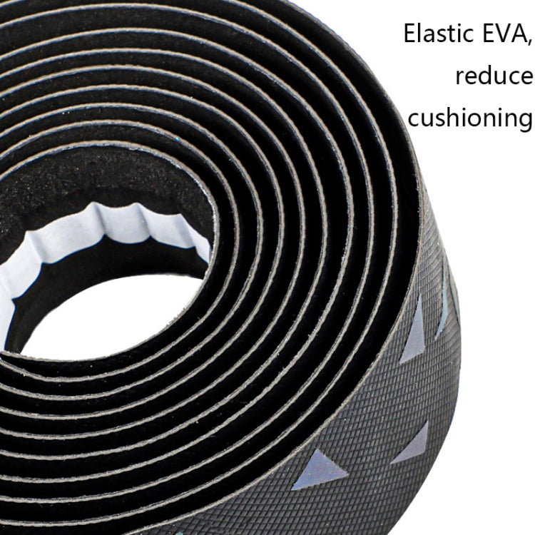 WEST BIKING Bicycle Volorful Handlebar Straps Shock Absorption PU Non-Slip Handlebar Wrap Riding Equipment(Reflective Shadow)