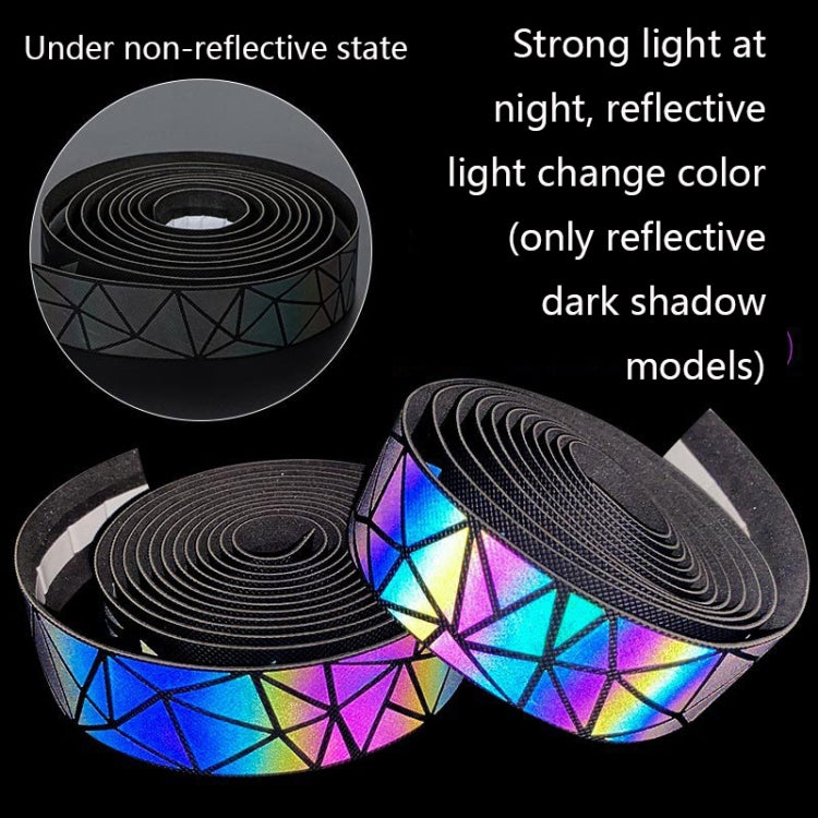 WEST BIKING Bicycle Volorful Handlebar Straps Shock Absorption PU Non-Slip Handlebar Wrap Riding Equipment(Reflective Shadow)