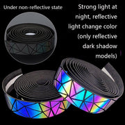 WEST BIKING Bicycle Volorful Handlebar Straps Shock Absorption PU Non-Slip Handlebar Wrap Riding Equipment(Reflective Shadow)