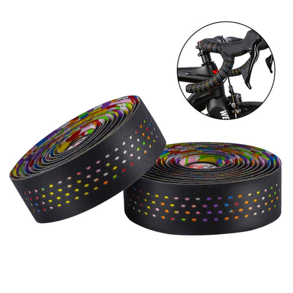 WEST BIKING Bicycle PU Non-Slip Handlebar Strap(Black)
