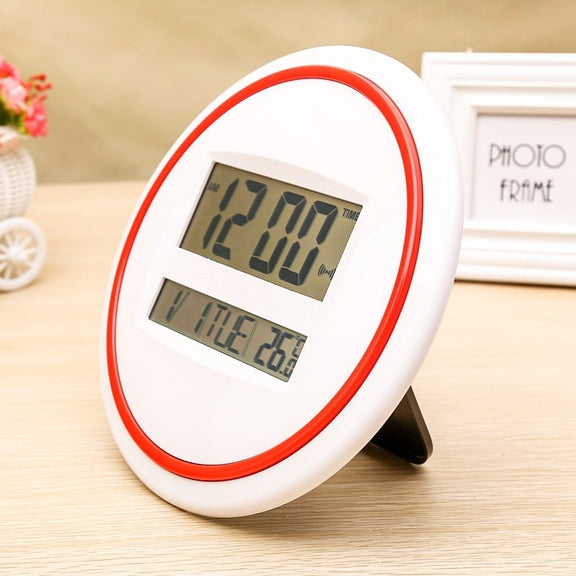 3883 Electronic Mute Wall Clock Electronic Living Room Wall Clock(White)