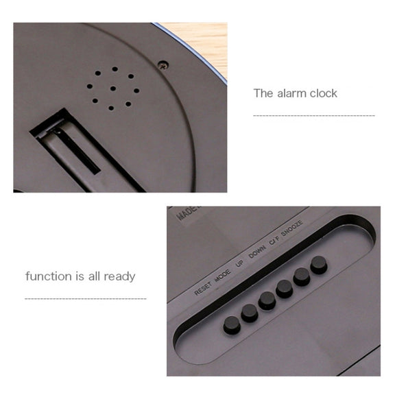 3883 Electronic Mute Wall Clock Electronic Living Room Wall Clock(White)