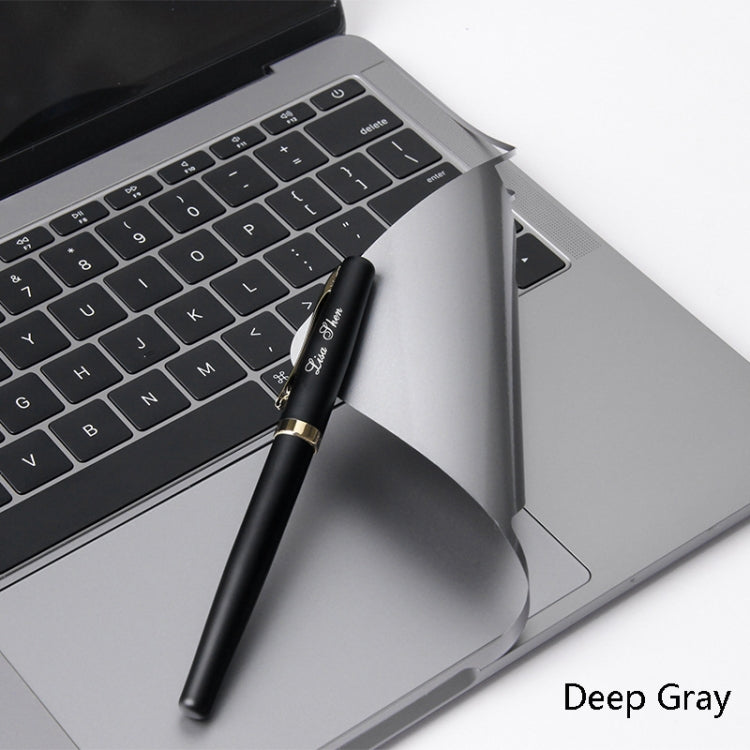 JRC 2 In 1 Full Support Sticker + Touchpad Film Computer Full Wrist Support Sticker Set For MacBook Air 13.3 A1932 (2018)(Deep Gray)