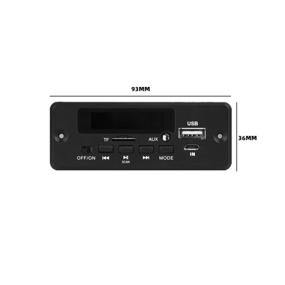 12V Folder Play With Power Amplifier MP3 Decoding Board With Recording Call Loss Motherboard With Bluetooth(Black)