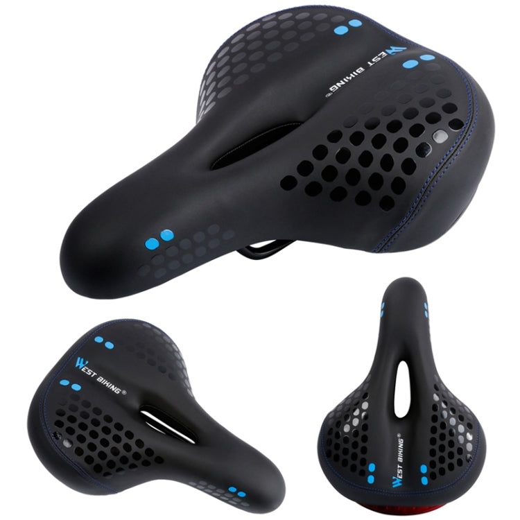 WEST BIKING YP0801083 Bicycle Taillight Thickened Soft And Comfortable Mountain Bike Seat Cushion(Black Blue)