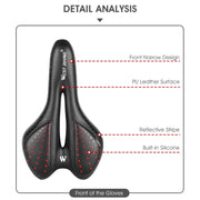 WEST BIKING YP0801086 Silicone Thickened Soft And Comfortable Bicycle Seat(Black Blue)