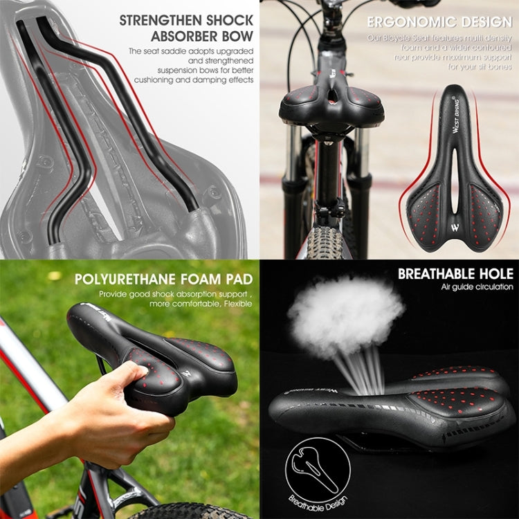 WEST BIKING YP0801086 Silicone Thickened Soft And Comfortable Bicycle Seat(Black Blue)