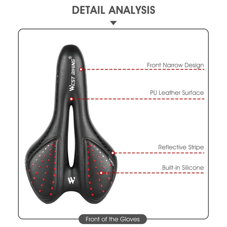 WEST BIKING YP0801086 Silicone Thickened Soft And Comfortable Bicycle Seat(Dark Green)