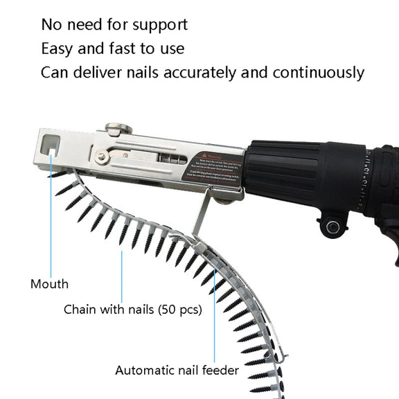 JieLi Chain Belt Screw Converter Electric Screwdriver On Gypsum Board Tool With 50 Chains Strap