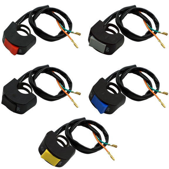 5 PCS Motorcycle Handlebar Tap Switch LED Headlight Break Extinguishing Fire Double Flash Switch(Grey Button)