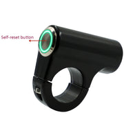 Motorcycle Electric Car Modified Accessories Faucet Handlebar Aluminum Alloy Speaker Large Light Shot Lamp Switch(Self-reset Flat Button 2 Line)