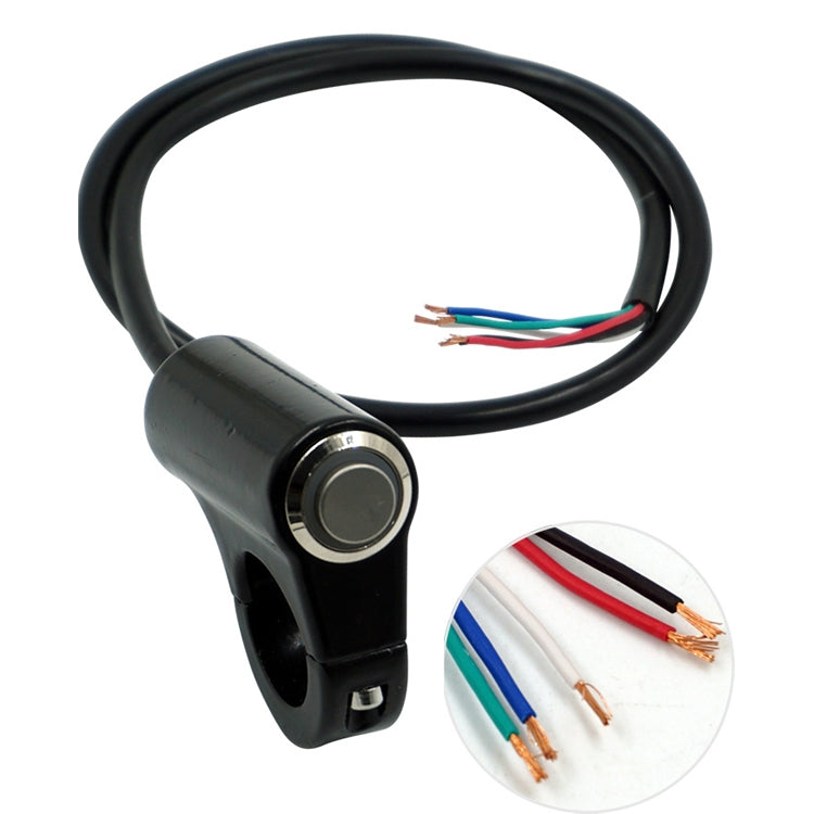 Motorcycle Electric Car Modified Accessories Faucet Handlebar Aluminum Alloy Speaker Large Light Shot Lamp Switch(Self-reset Flat Button 2 Line)