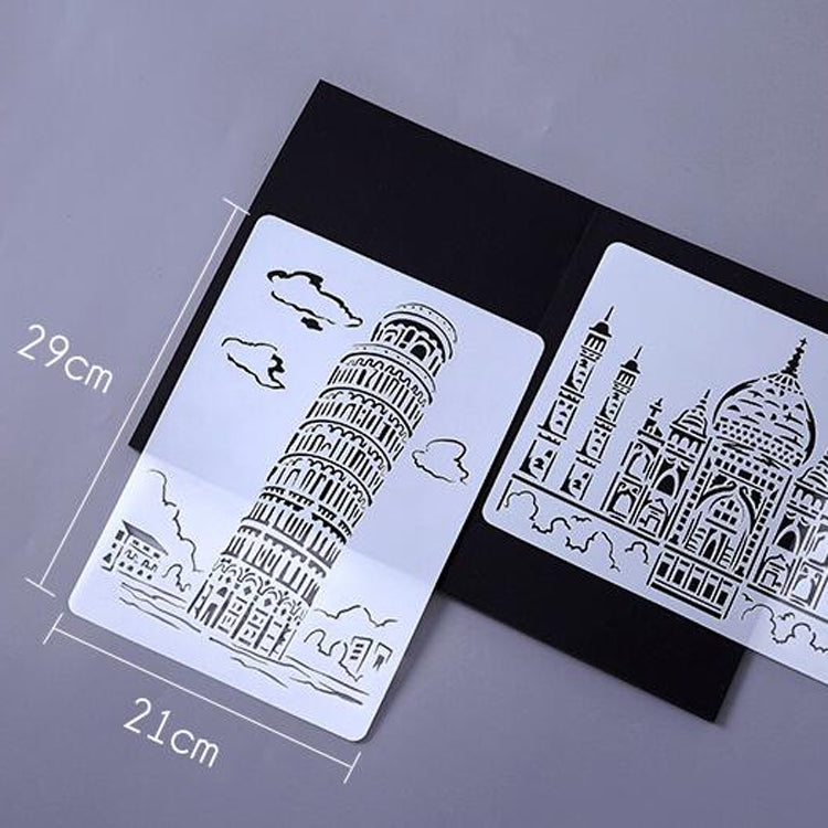 Tower System (5pcs / Set) Construction Series Painting Template Theme City A4 Label Template