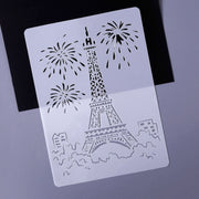 1 Paris Tower Construction Series Painting Template Theme City A4 Label Template